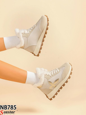 Botki damskie ocieplane 7ANB785.BEIGE  (36/41,12par)