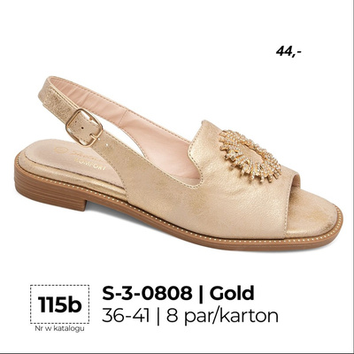 Sandały damskie 3-0808.GOLD (36/41,8par)