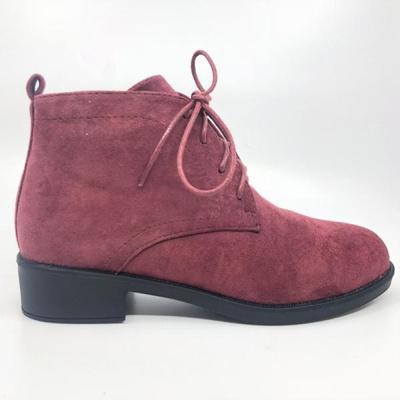 Botki damskie RM01-6.BURGUNDY Ocieplane (36/41,8par)