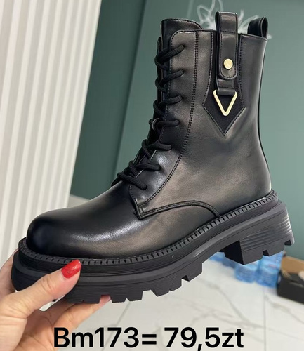 Botki damskie BM173.BLACK Ocieplane (36/41,12par)