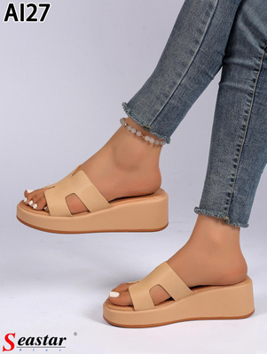 Klapki damskie AI27.KHAKI (36/41,12par)