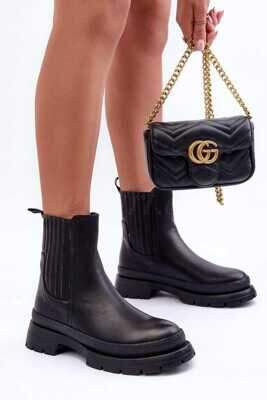 Botki damskie ocieplane D1262.BLACK (36/41,12par)