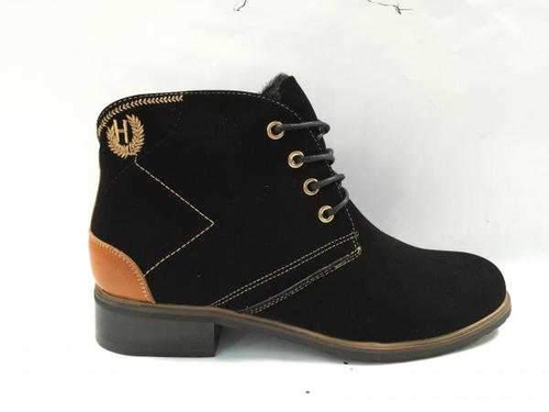 Botki damskie B1490L-1.BLACK/BROWN Ocieplane (36/41,8par)