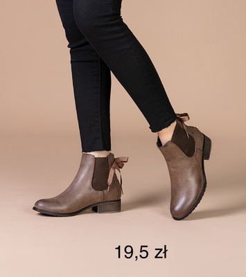 Botki damskie ocieplane F916.KHAKI (36/41,12par)