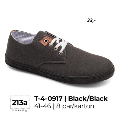 Trampki męskie 4-0917.BLACK/BLACK (41/46,8par)