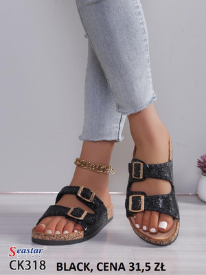 Klapki damskie CK318.BLACK (36/41,12par)