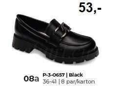 Półbuty damskie  7AP-3-0657.BLACK  (36/41,8par)