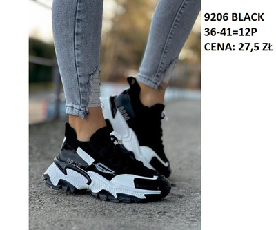 Buty sportowe damskie 9206.BLACK (36/41,12par)