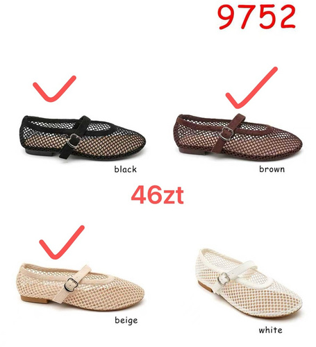 Balerinki damskie 9752.KOLORDOWYBORU (36/41,12par)