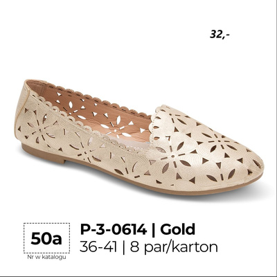 Balerinki damskie 3-0614.GOLD (36/41,8par)