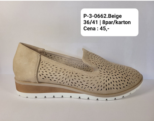 Półbuty damskie 3-662.BEIGE (36/41,8par)