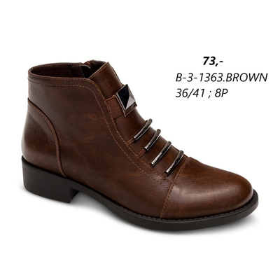 Botki damskie B-3-1343.DBROWN (36/41,8par)