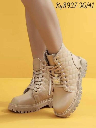 Botki damskie 7A8927.KHAKI Ocieplany (36/41,12par)