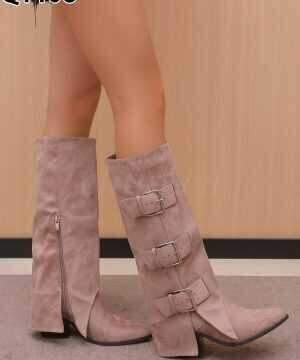 Kozaki damskie  7AQT108.TAUPE   Nieocieplane (36/41,12par)