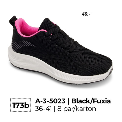 Buty sportowe damskie 3-5023.BLACK/FUSHIA (36/41,8par)