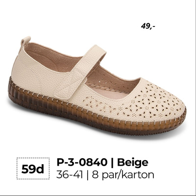 Balerinki damskie 3-0840.BEIGE (36/41,8par)