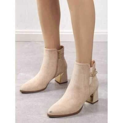 Botki damskie 7AUK151.BEIGE Ocieplane (36/41,12par)