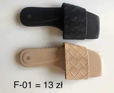 Klapki damskie 7AF-01.BLACK, BEIGE (36/41,12par)