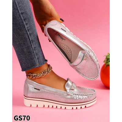 Mokasyny damskie GS70.SILVER (36/41,12par)