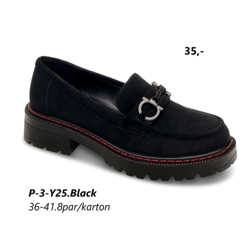 Półbuty damskie 3-Y25.BLACK (36/41,8par)