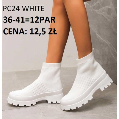 Botki damskie PC24.WHITE Nieocieplane (36/41,12par)