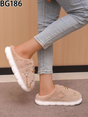 Kapcie damskie BG186.KHAKI (36/41,12par)