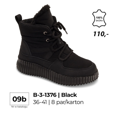 Botki damskie 7AB-3-1376.BLACK (36/41,8par)
