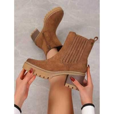 Botki damskie 7AKE218.KHAKI (36/41,12par)