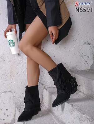 Botki damskie ocieplane NS591.BLACK (36/41,12par)