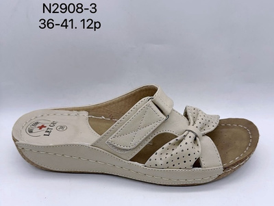 Klapki damskie N2908-3.BEIGE (36/41,12par)