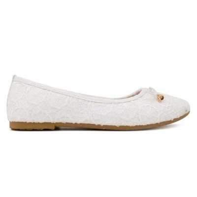 Balerinki dziewczęce 5AF54C-2.WHITE (31/36,12par)