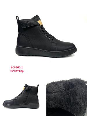 Botki damskie ocieplane 7ASG-966-1.BLACK  (36/42,12par)