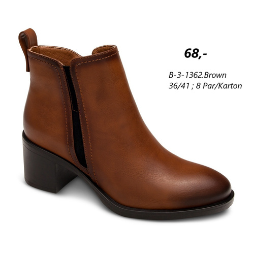 Botki damskie 7AB-3-1362.BROWN (36/41,8par)