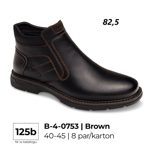 Trzewiki męskie 9AB-4-0753.BROWN (41/46,8par)