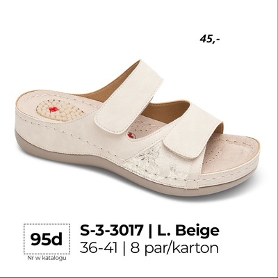 Klapki damskie 3-3017.JBEIGE (36/41,8par)