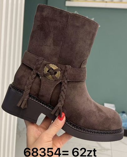 Botki damskie ocieplane 68354.BROWN (36/41,12par)