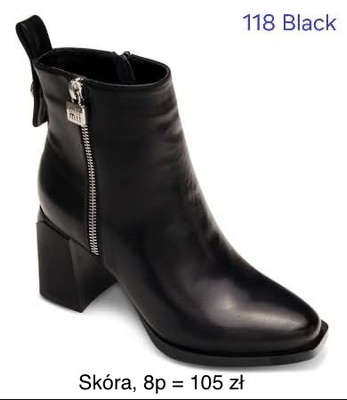 Botki damskie   7A118.BLACK  (36/41,8par)