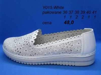 Mokasyny damskie 7AY015.WHITE (36/41,8par)