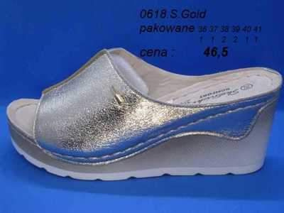 Klapki damskie 7A0618-S.GOLD (36/41,8par)