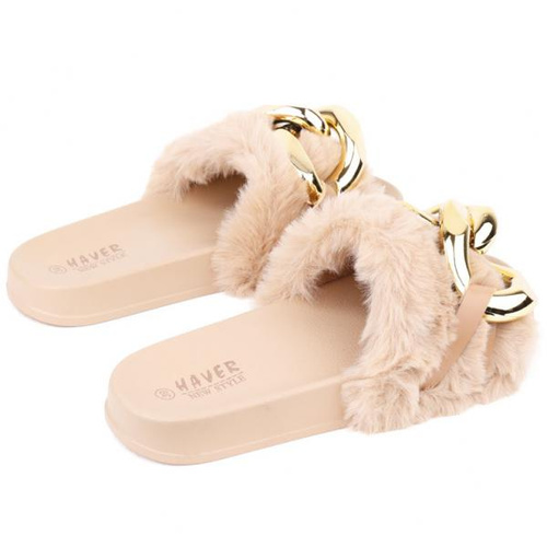 Klapki damskie HN57-14.CAMEL (36/41,12par)