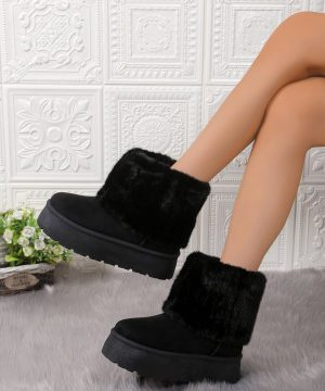 Botki damskie 7ANB692.BLACK ocieplane (36/41,12par)