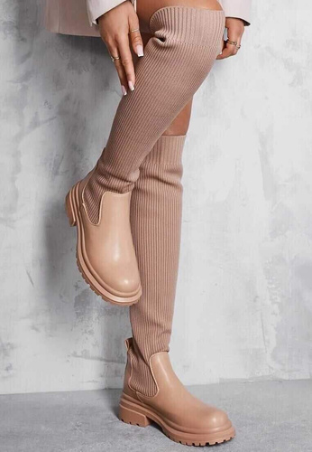 Kozaki damskie ocieplane A9073.CAMEL (36/41,12par)