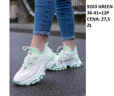 Buty sportowe damskie 7A9203.GREEN (36/41,12par)