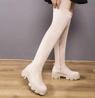 Kozaki damskie 7ADA86.BEIGE Ocieplane (36/41,12par)