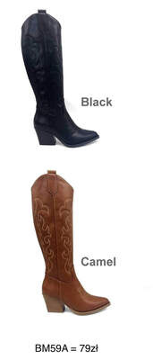 Kozaki damskie 7ABM79A.BLACK, CAMEL (36/41,12par)