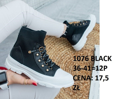 Trampki damskie 1076.BLACK (36/41,12par)