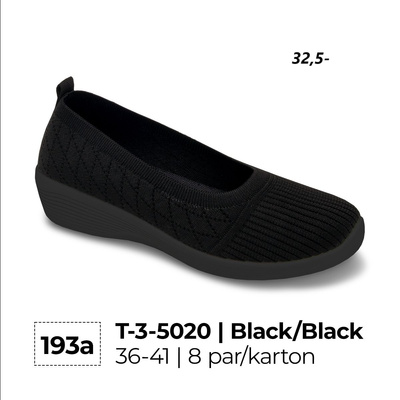 Trampki damskie 3-5020.BLACK/BLACK (36/41,8par)