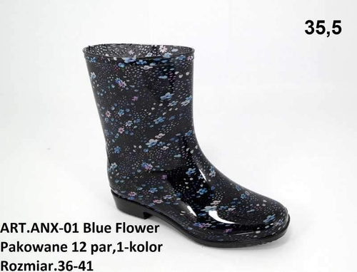 Kalosze damskie 7AANX-01.BLUEFLOWER (36/41,12par)