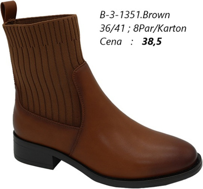 Botki damskie 7AB-3-1351.BROWN (36/41,8par)