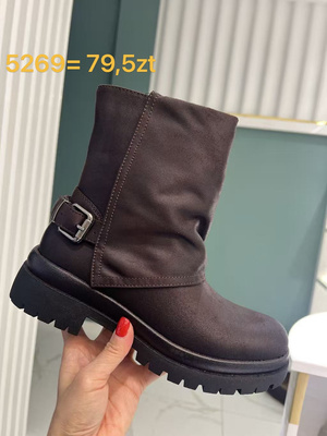 Botki damskie ocieplane 7A5269.BROWN (36/41,12par)
